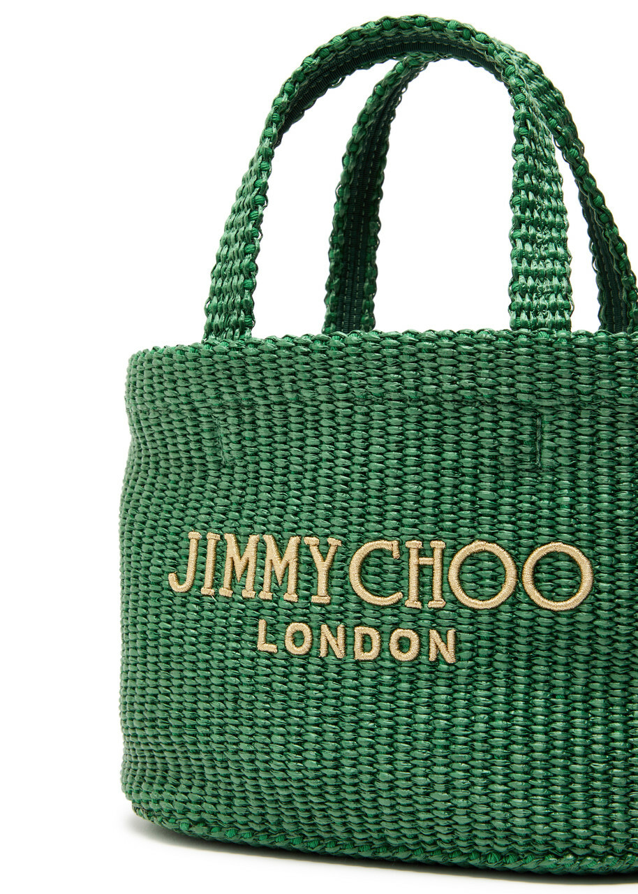 Jimmy Choo Beach Mini Raffia Tote - Green - One Size