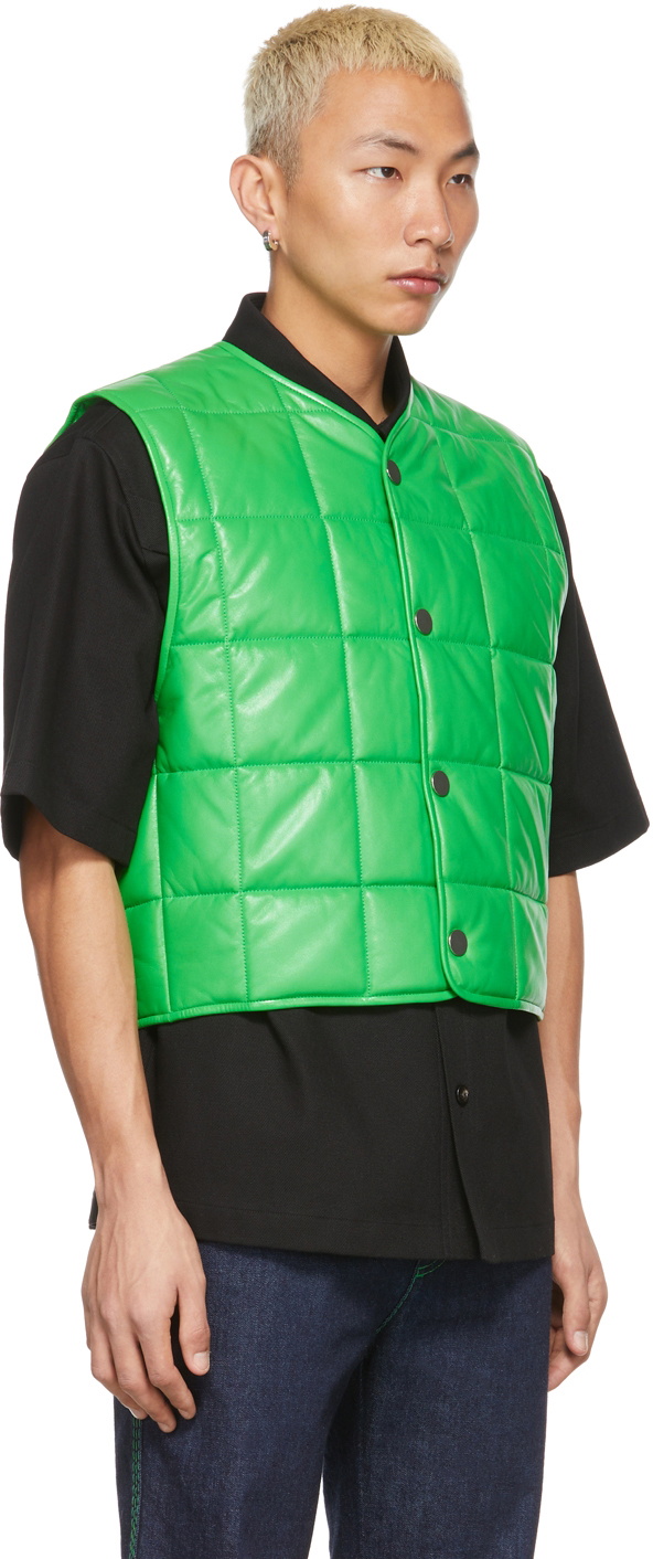 Bottega Veneta Green Padded Gilet Vest