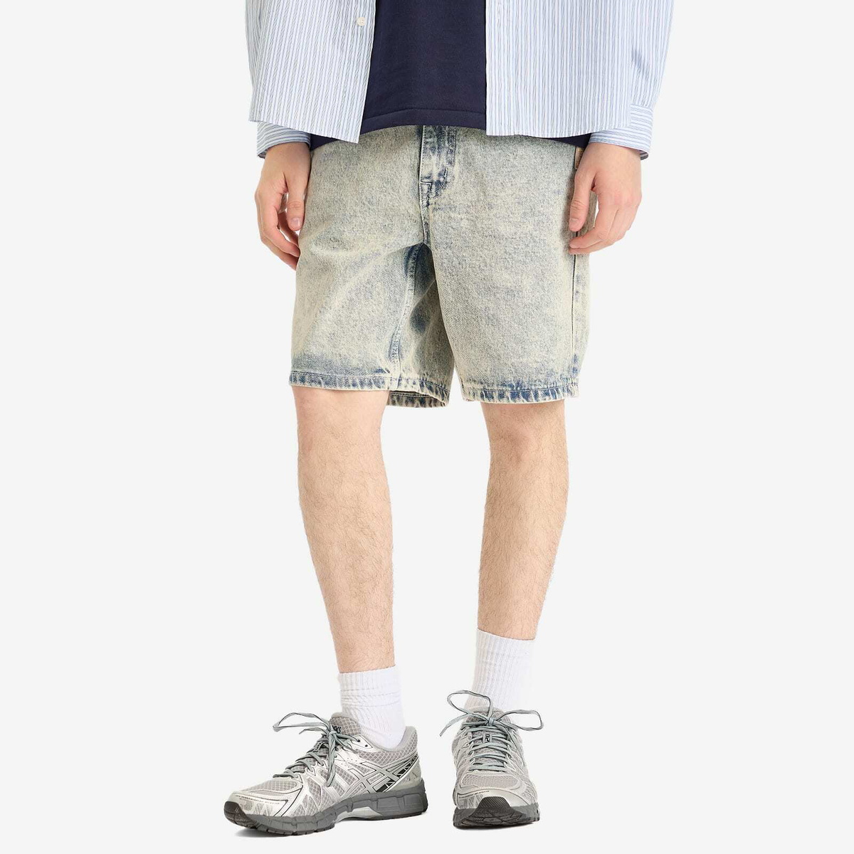Men's AAPE Loose Fit Denim Shorts in Blue