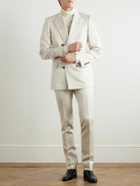 TOM FORD - Dyllan Straight-Leg Silk and Linen-Blend Twill Suit Trousers - Neutrals