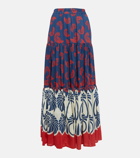 La DoubleJ Palmetto Placée cotton and silk maxi skirt