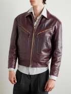 CELINE - Padded Leather Jacket - Burgundy