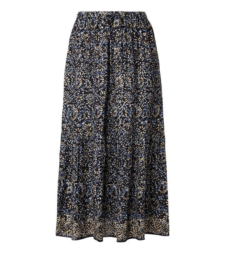 Photo: Ulla Johnson Olina printed tiered cotton-blend midi skirt