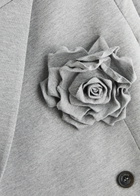 Giuseppe DI Morabito Flower-embellished Double-breasted Jersey Blazer Grey