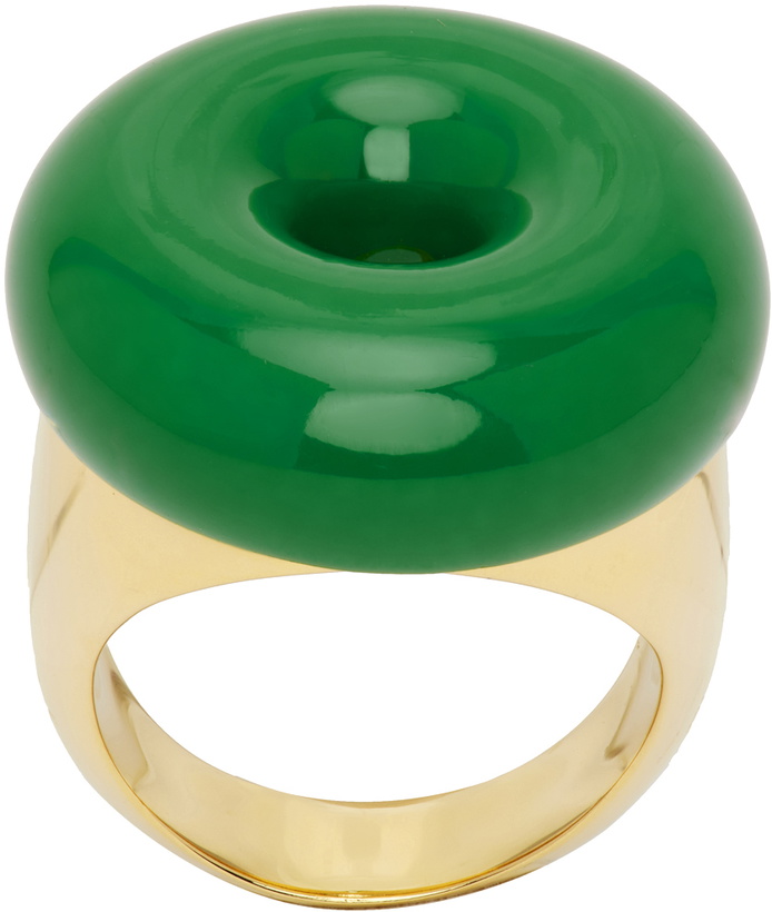 Photo: JW Anderson Gold & Green Bumper Moon Ring