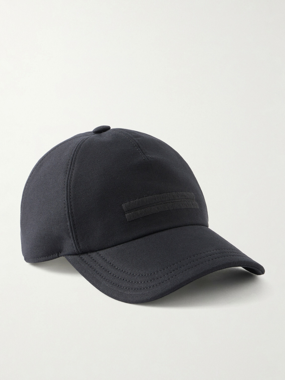 Zegna - Embroidered Cotton Cap - Black