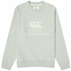 Checks Downtown Men's x Canterbury Logo Crew Sweat in Grey Marl
