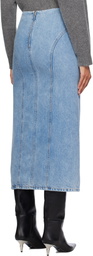 REMAIN Birger Christensen Blue Slim-Fit Denim Midi Skirt