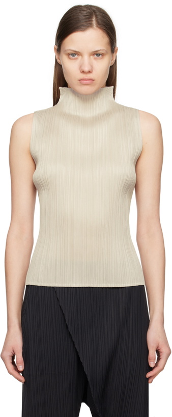 Photo: PLEATS PLEASE ISSEY MIYAKE Gray New Colorful Basics 4 Tank Top