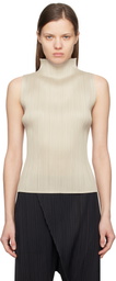 PLEATS PLEASE ISSEY MIYAKE Gray New Colorful Basics 4 Tank Top