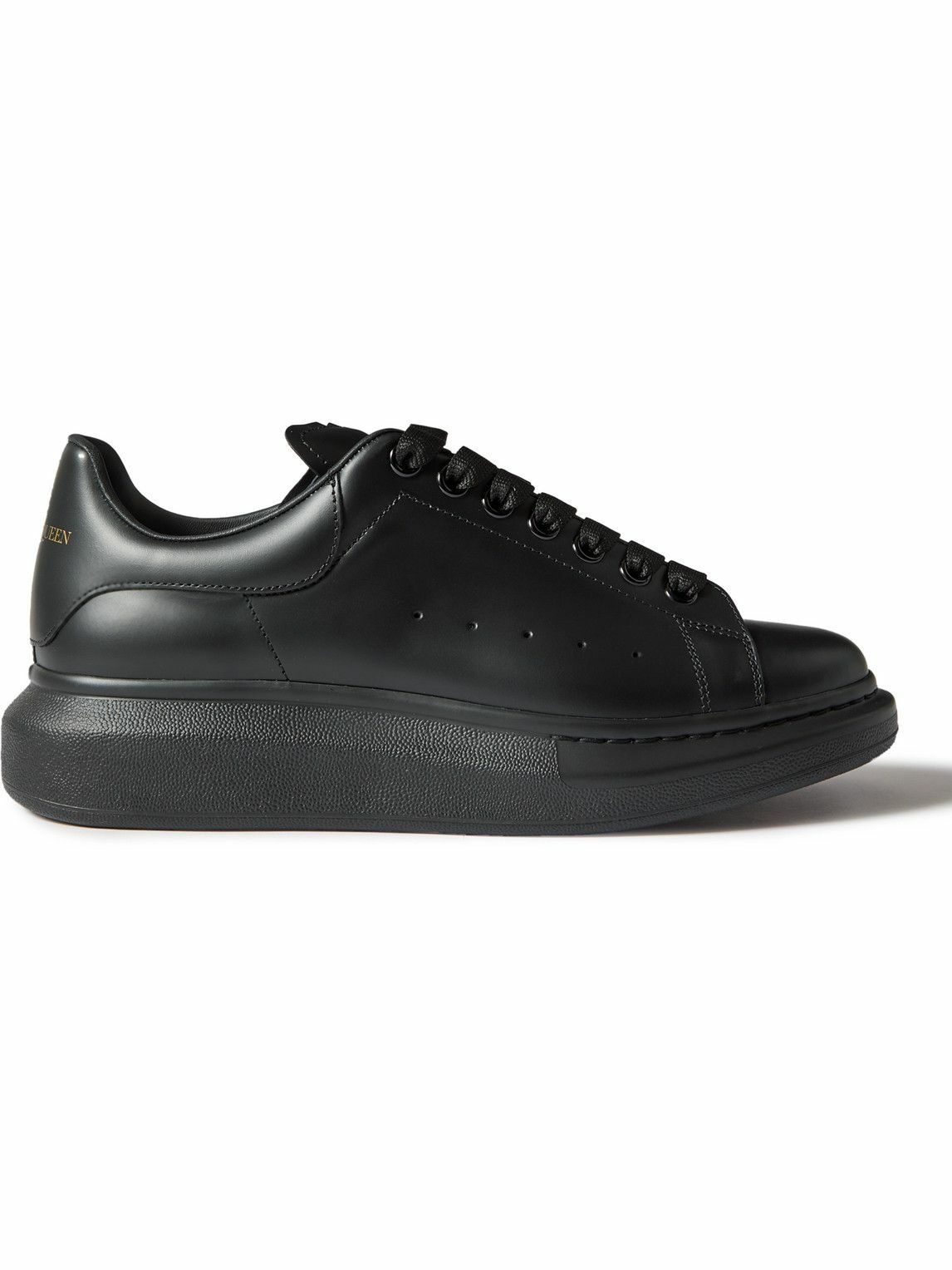 Photo: Alexander McQueen - Exaggerated-Sole Studded Leather Sneakers - Black