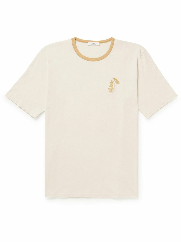 Photo: Mr P. - Embroidered Cotton-Jersey T-Shirt - Neutrals