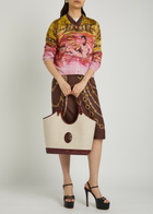 Versace Large Leather and Canvas Tote bag - Beige - One Size