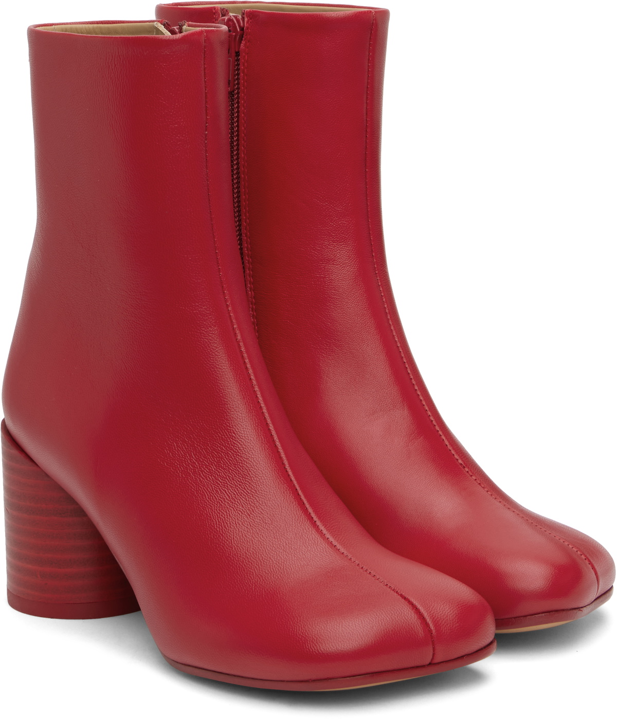 MM6 Maison Margiela Red Anatomic Ankle Boots