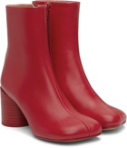 MM6 Maison Margiela Red Anatomic Ankle Boots