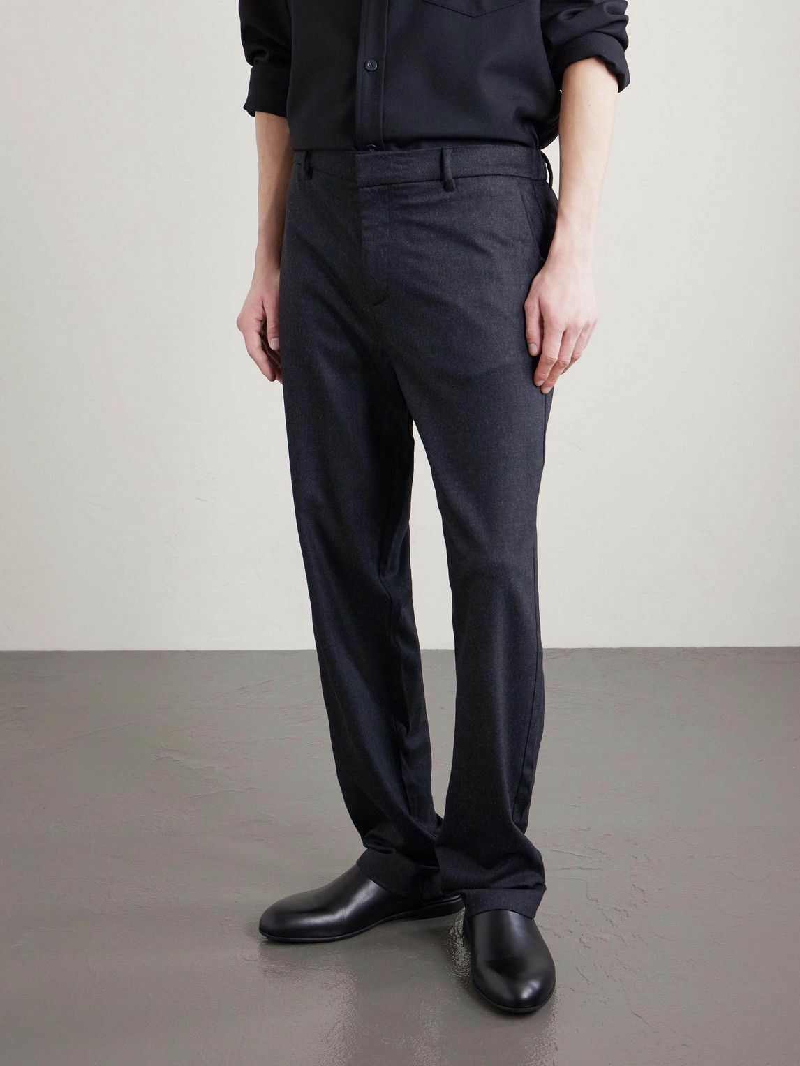 Sunspel - Tapered Stretch Wool and Cashmere-Blend Flannel Trousers - Gray