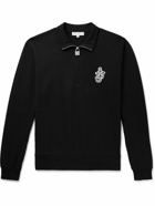 JW Anderson - Logo-Appliquéd Cotton-Jersey Half-Zip Sweatshirt - Black