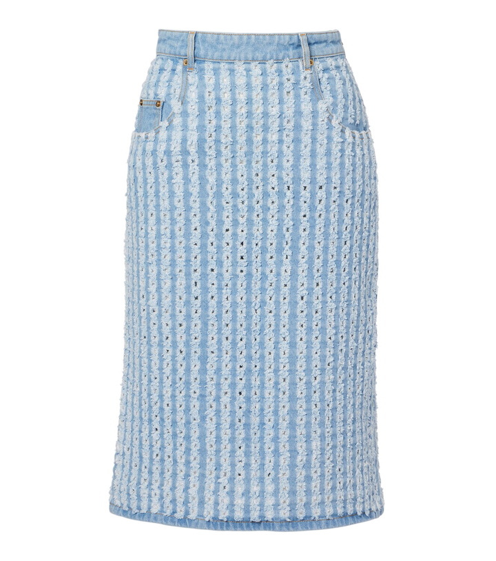 Photo: Nina Ricci Striped denim pencil skirt