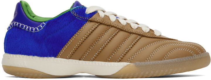 Photo: Wales Bonner Brown & Blue adidas Originals Edition Pony Samba Millennium Sneakers