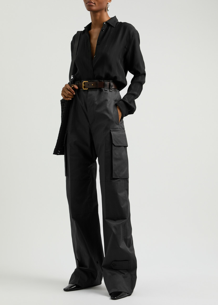 【関税込み】SAINT LAURENT CASSANDRE CARGO PANTS Saint Laurent | Cassandre Cargo Trousers | Wide Leg Trousers