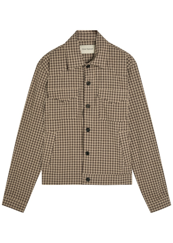Photo: Oliver Spencer Checked Stretch-cotton Jacket Brown
