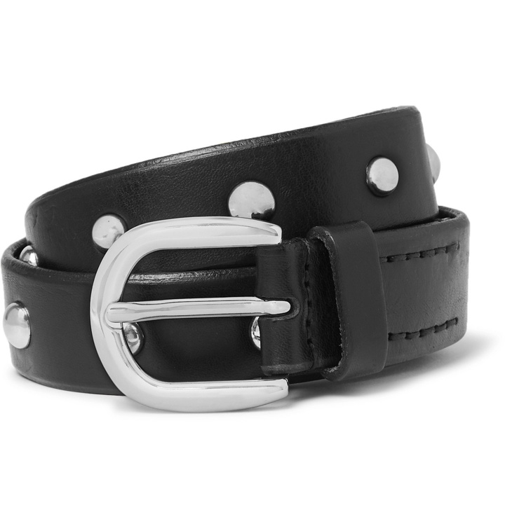 Photo: Our Legacy - 3cm Chair Rivet Embellished Leather Belt - Black