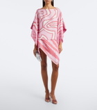 Pucci Fiamme asymmetric silk twill skirt