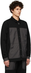 BYBORRE Black Knit Panelled Shirt