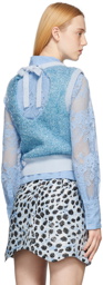 GANNI Blue Sparkle Knit Vest