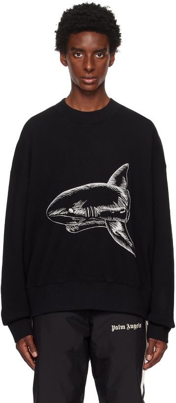 Photo: Palm Angels Black Split Shark Sweatshirt