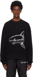 Palm Angels Black Split Shark Sweatshirt