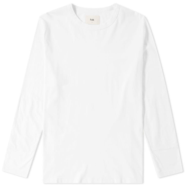 Photo: Folk Long Sleeve Deboss Elbow Tee White