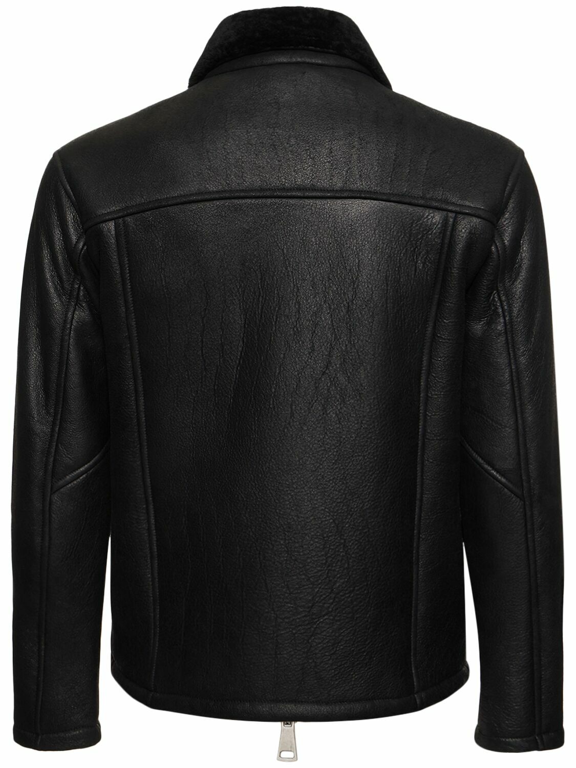 GIORGIO BRATO Waxed Curly Shearling Jacket