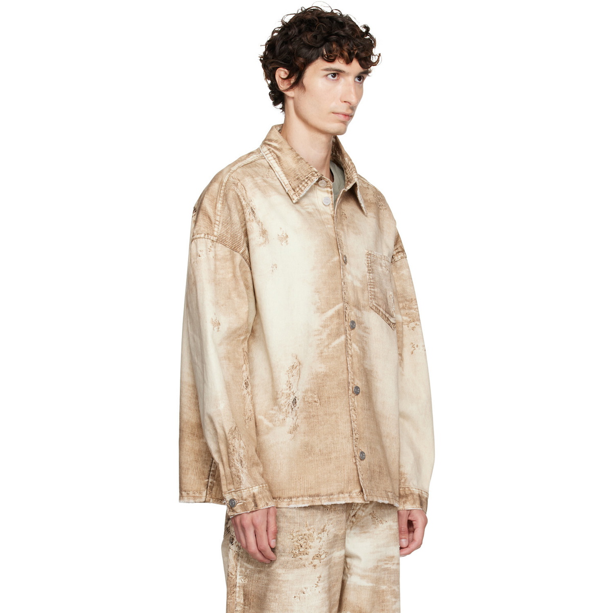 CAMPERLAB Beige Corduroy Print Denim Shirt