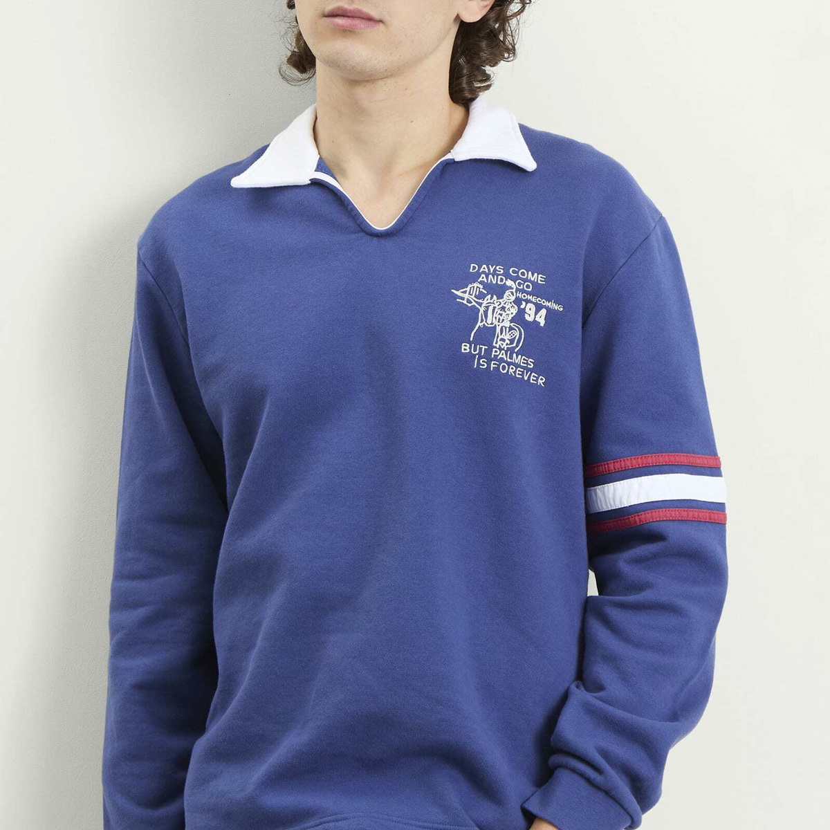 Palmes Men's Forever Open Rugby Shirt in Blue