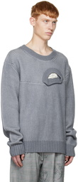 Feng Chen Wang Gray Double Neck Sweater