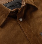 TOD'S - Leather-Trimmed Padded Suede Overshirt - Brown
