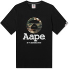 Men's AAPE Mix Camo Moon Face OG T-Shirt in Black