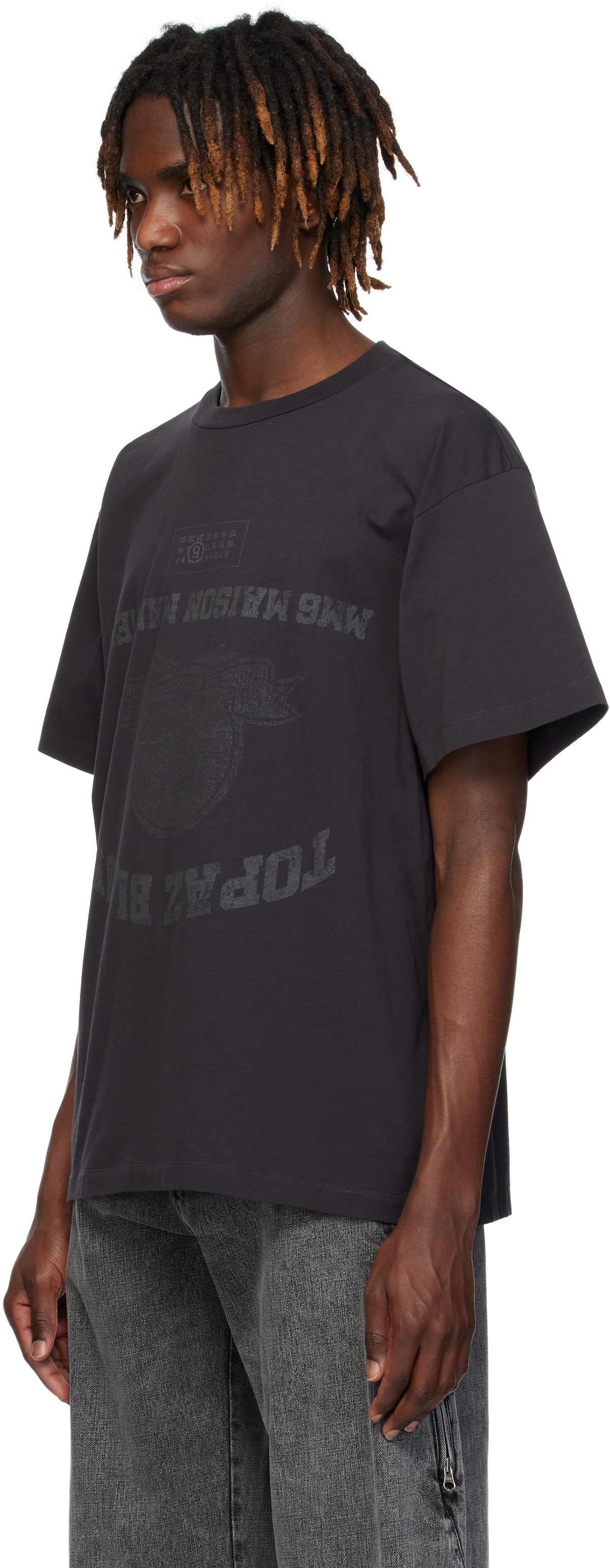 トップス MM6 13aw balloon shirt MM6 Maison Margiela Black Topaz Blue T-shirt MM6 Maison Margiela