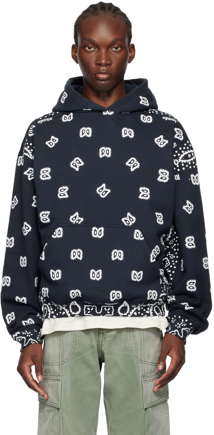 Rhude Black Bandana Print Hoodie Rhude