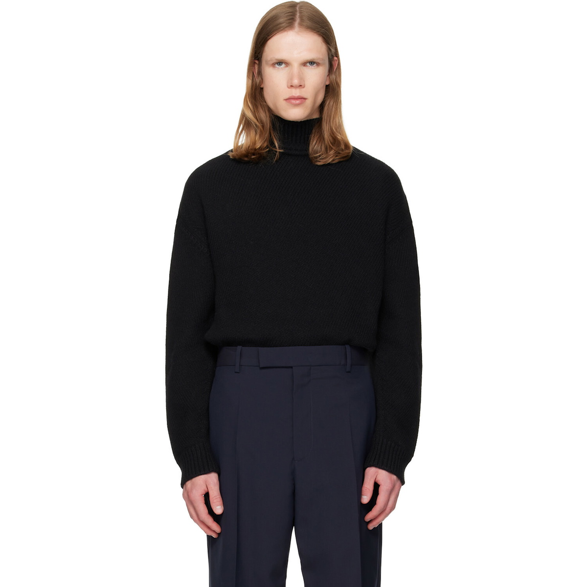 Jil Sander Black Wool & Cashmere Turtleneck