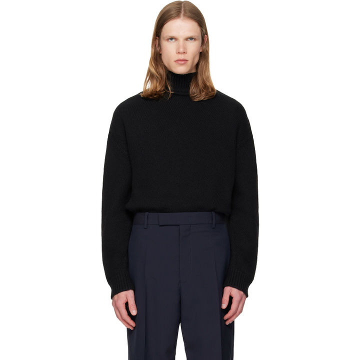 Photo: Jil Sander Black Wool & Cashmere Turtleneck