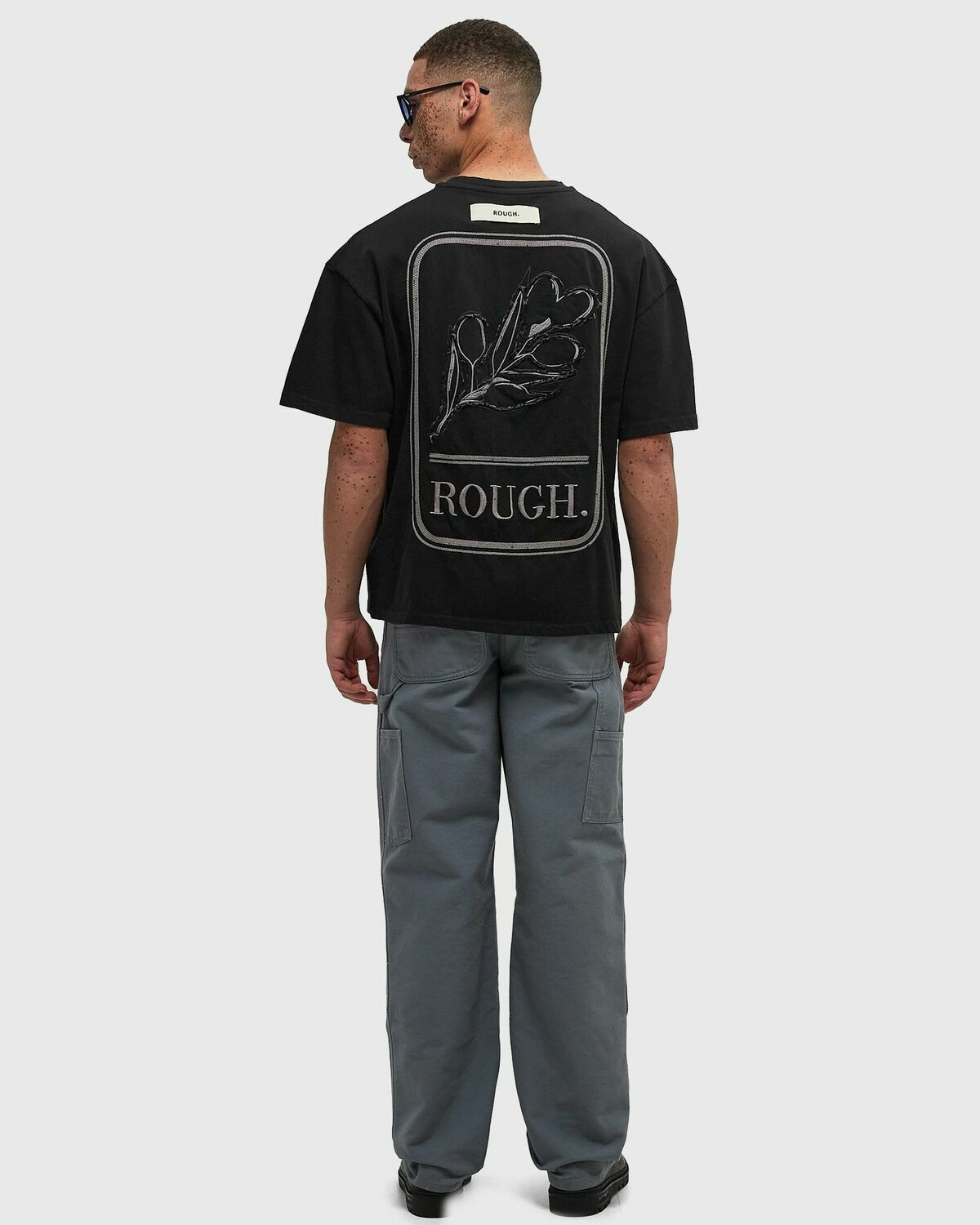 Rough. OLIVE EMBLEM Tee Brown Mens Shortsleefe