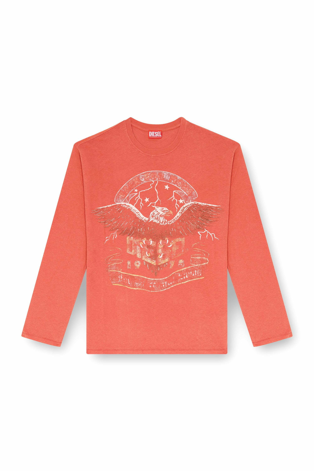 Diesel Long-sleeve T-shirt with concert graphics - T-Shirts Mens in Red