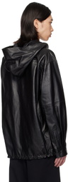 Helmut Lang Black Hooded Leather Jacket