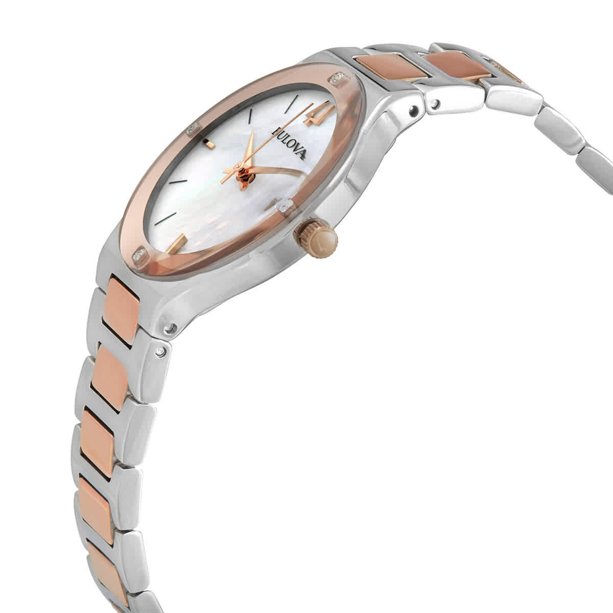 Bulova Quartz Diamond Mother of Pearl Dial Ladies Watch 98R274