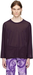 NEEDLES Purple U-Neck Long Sleeve T-Shirt