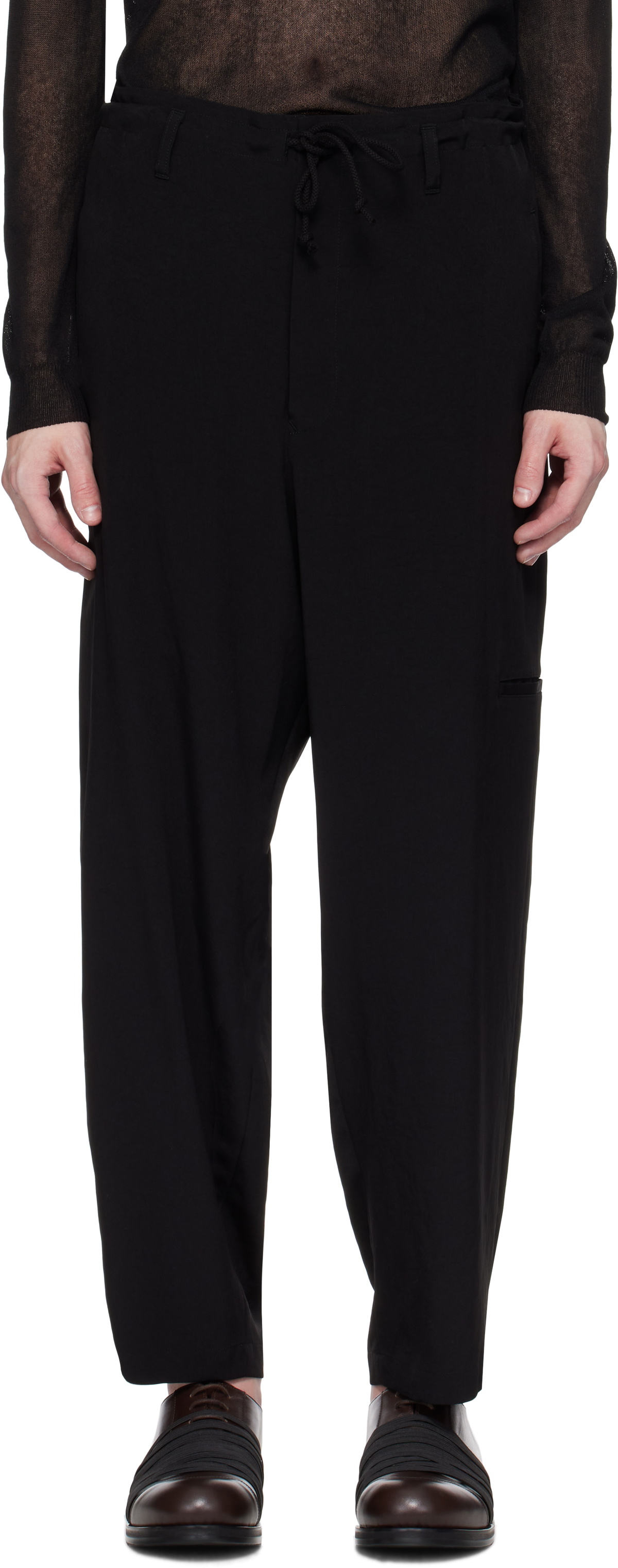 Y's For Men Black TA Tuxedo Cargo Pants
