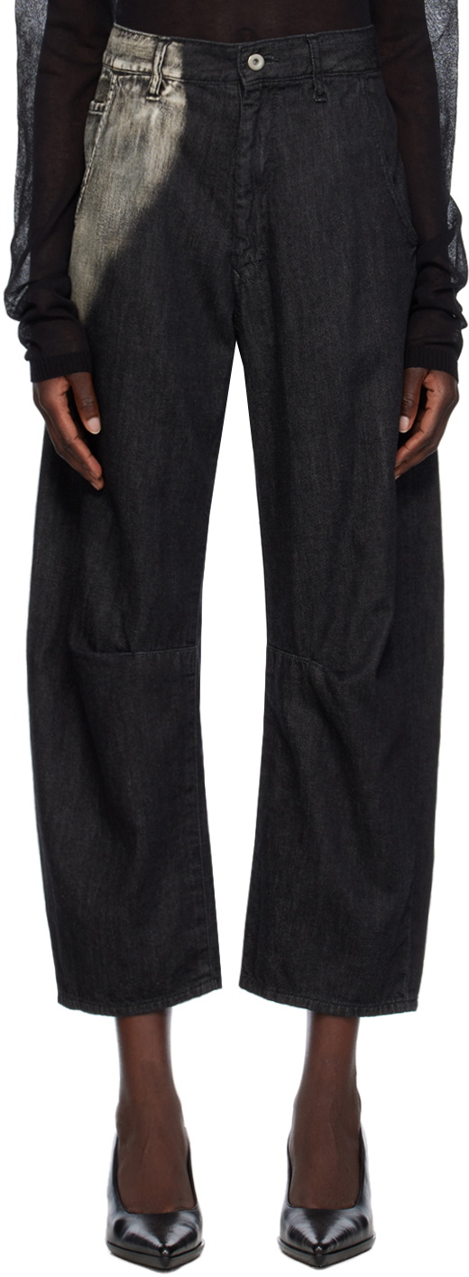 Y's Black Spotted Horse Crafts Edition Jeans