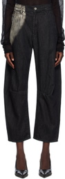 Y's Black Spotted Horse Crafts Edition Jeans